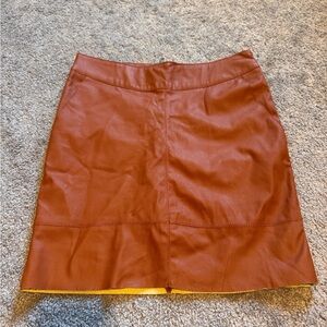 Only Tan Leather Pencil Skirt